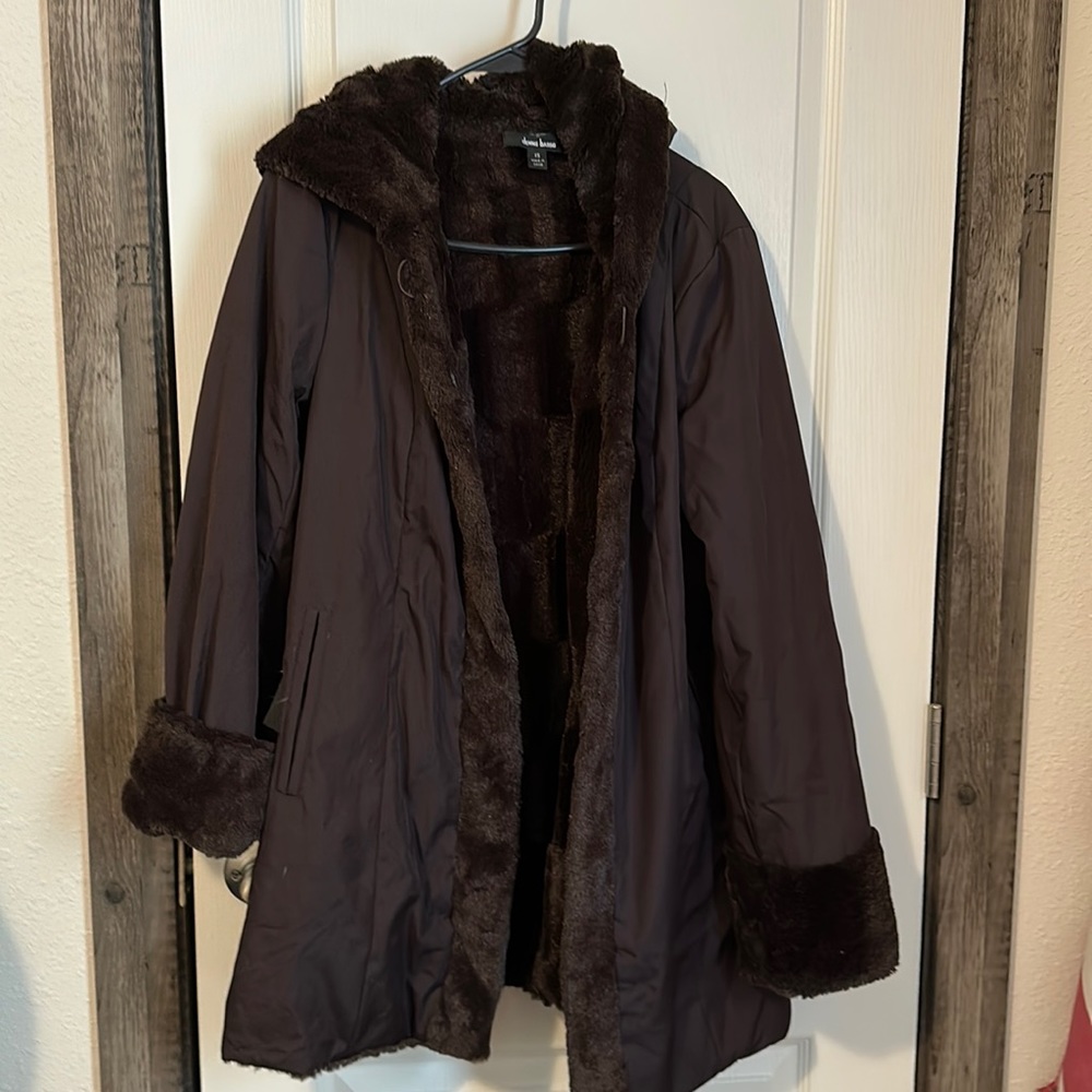 Dennis Basso Brown Flux Fur Jacket. Excellent condition